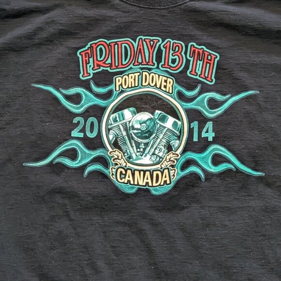 2014 Port Dover Friday the 13th Biker Destination 13 Lighthouse T-Shirt XXL - Picture 4 of 4